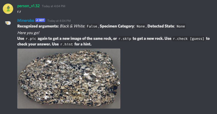 a screenshot of the rock command